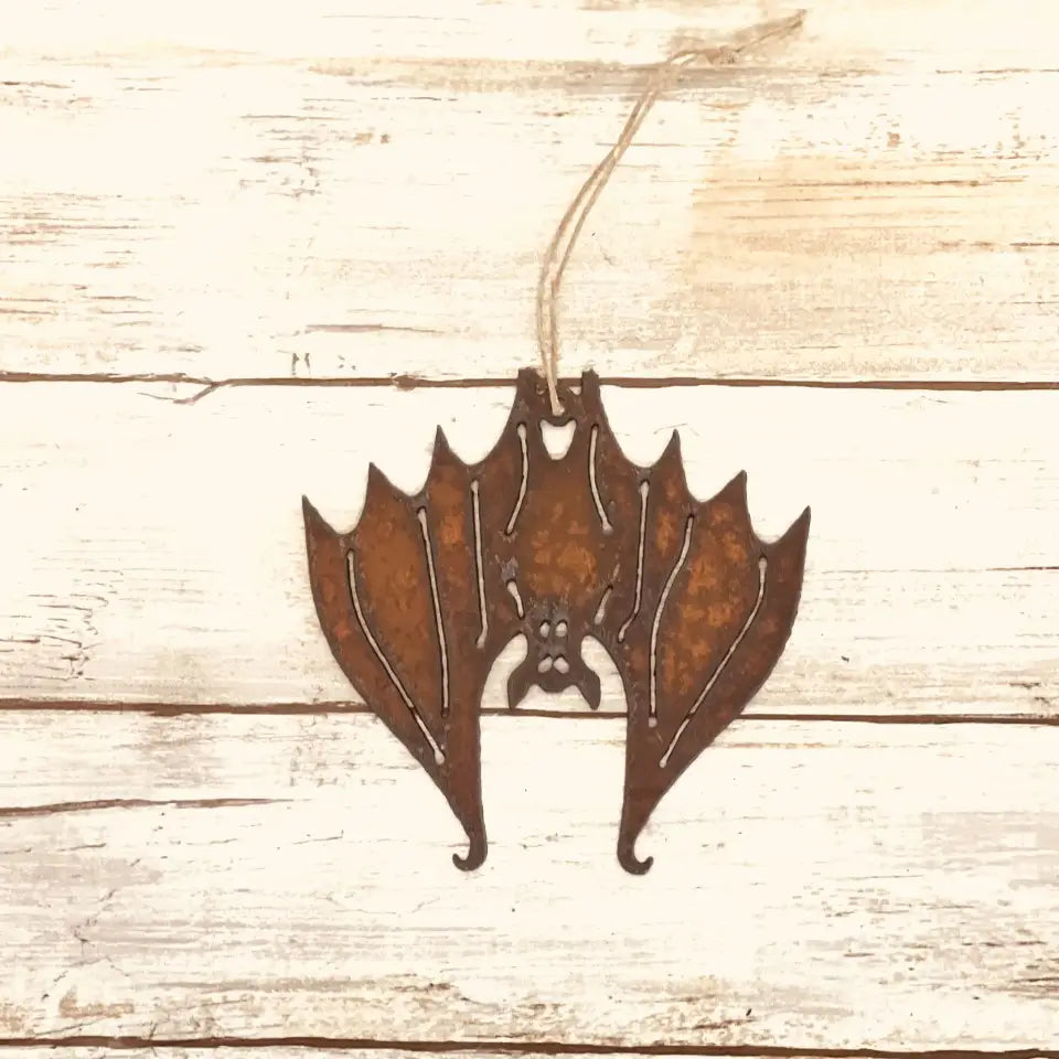 Bat Hanging Ornament Rustic Metal