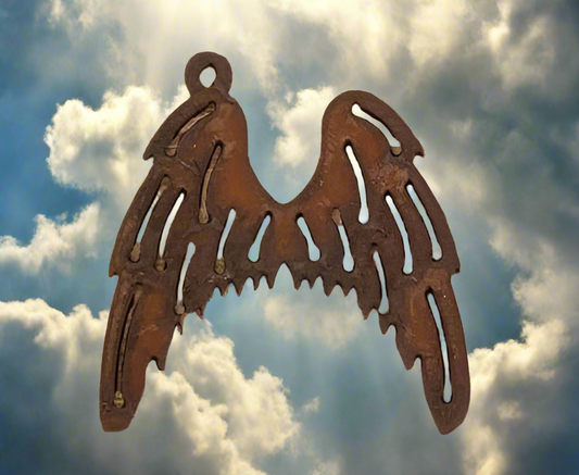 Angel Wings charm Pendant Rustic Metal