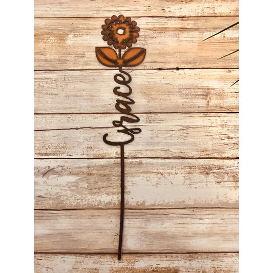 Grace Flower inspirational Plant Stake