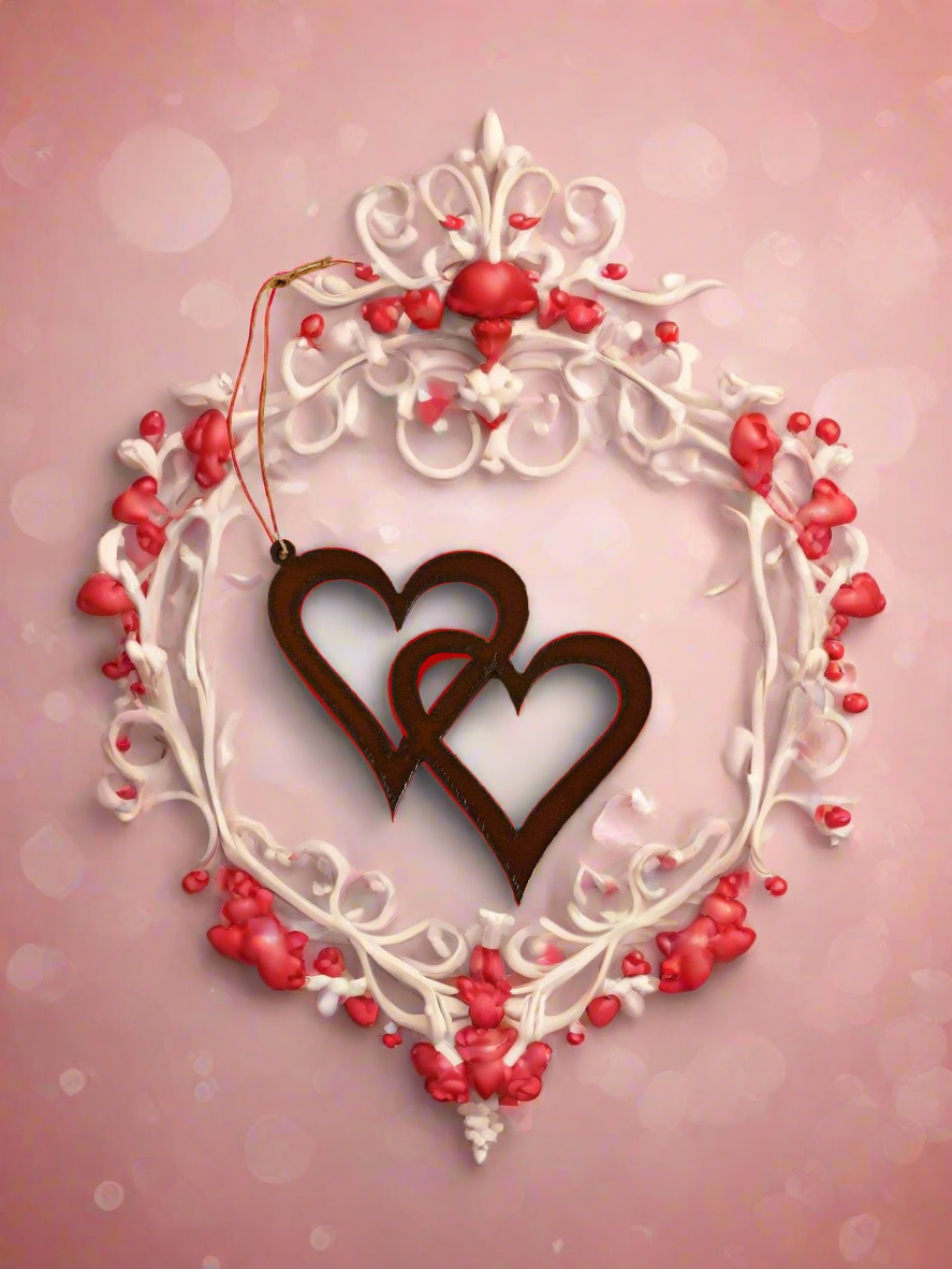 Double Heart Valentine Ornament