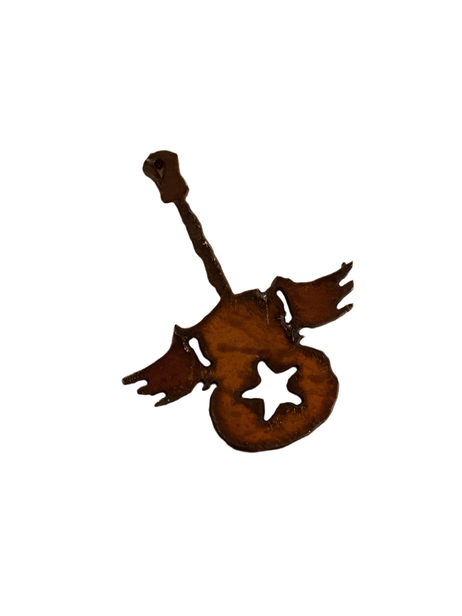 Winged Guitar With Star Charm