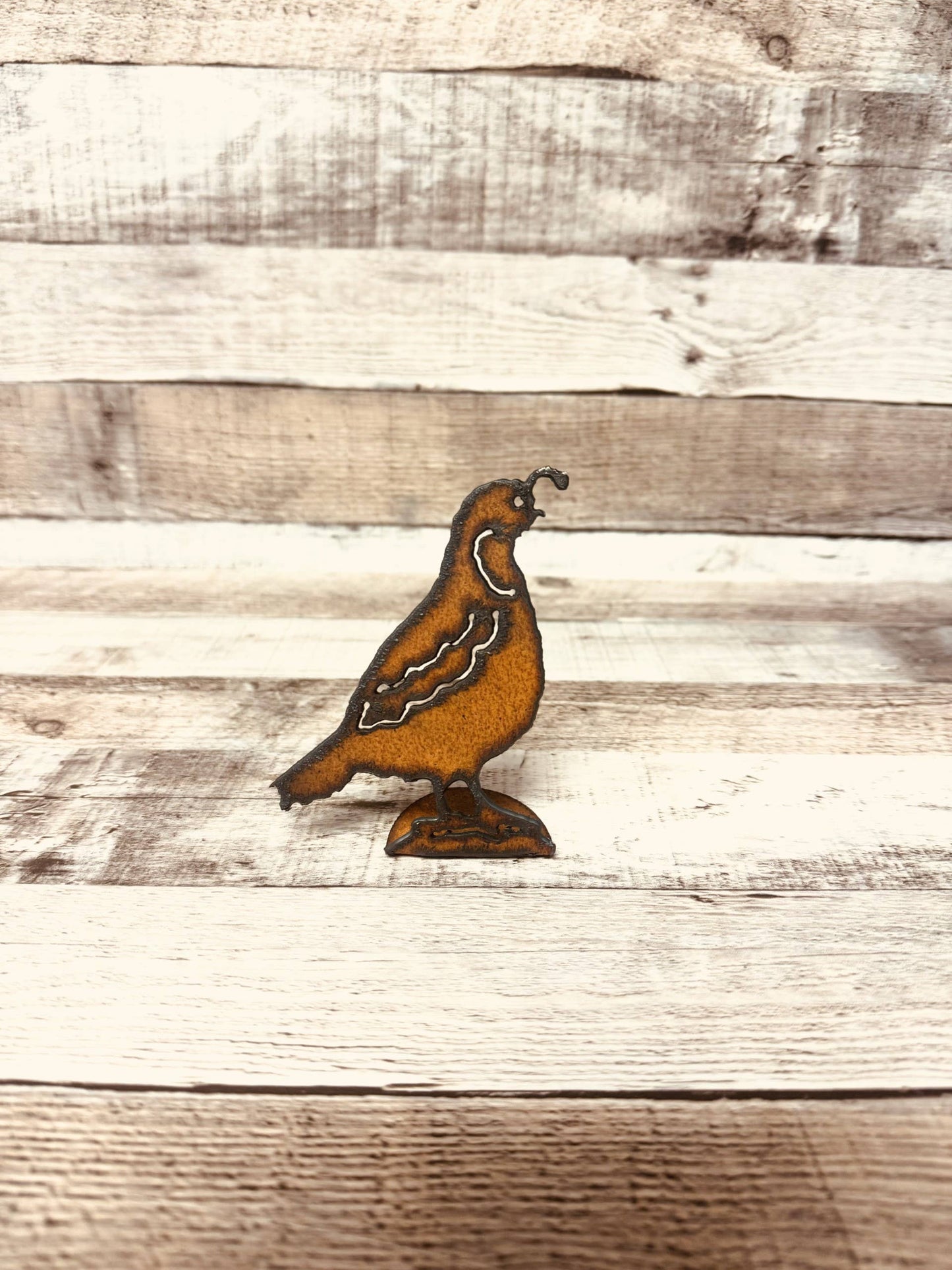 Quail ADD On Rustic Metal Garden Tabletop Figurine USA MADE