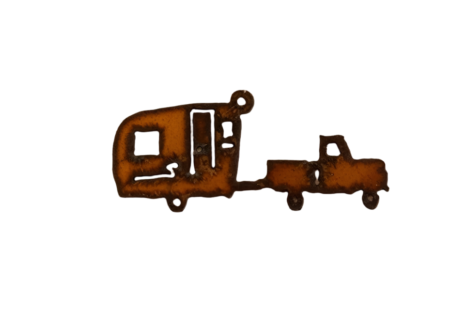 Truck and camper trailer charm