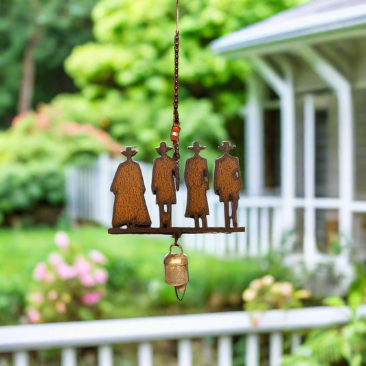 Tombstone Lawmen Rustic Metal Garden Bell Chime Western Gift