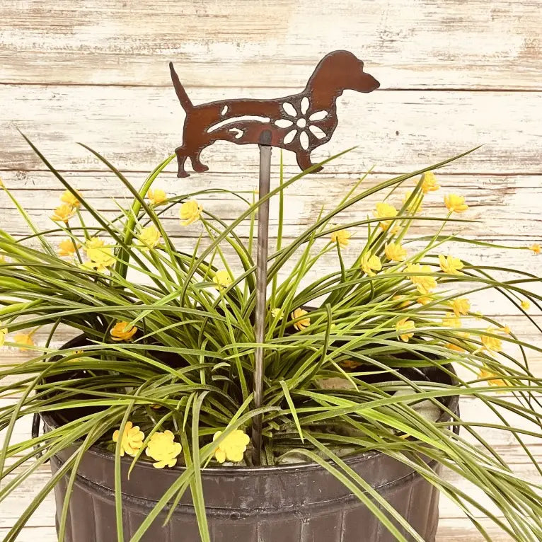Dachshund Wiener GARDEN FRIEND Plant Stake