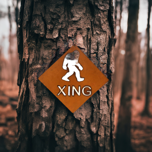 Bigfoot Yeti Sasquatch XING SIGN  Crossing Sign