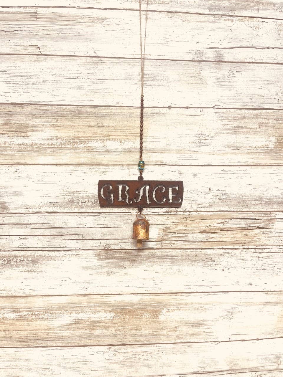 Grace Inspirational Garden Bell Rustic Metal Chime