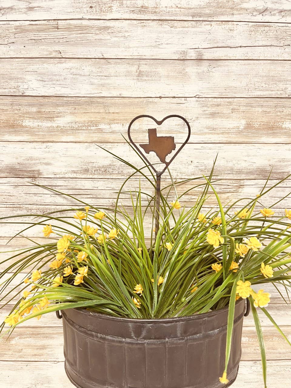 Heart Outline with Texas Garden Plant Stake