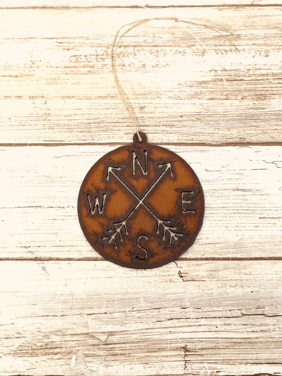 Compass Ornament Rustic Metal