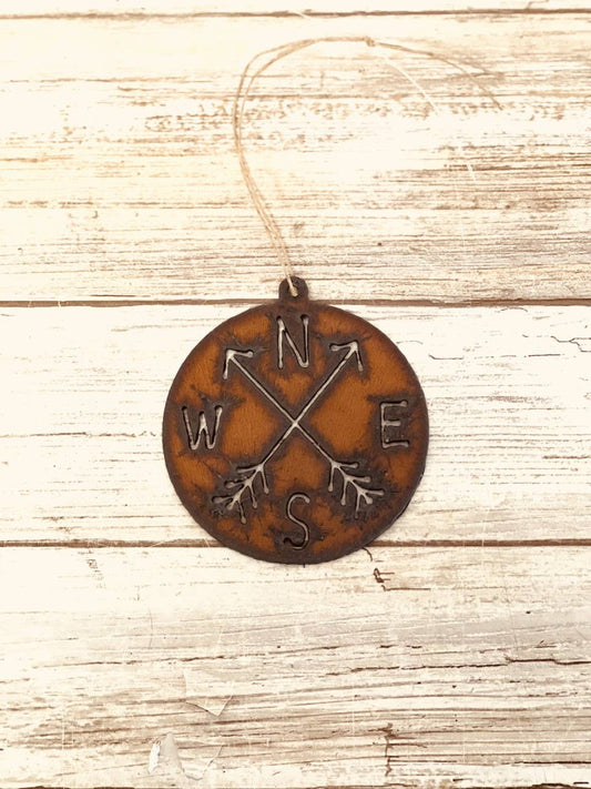 Compass Ornament Rustic Metal