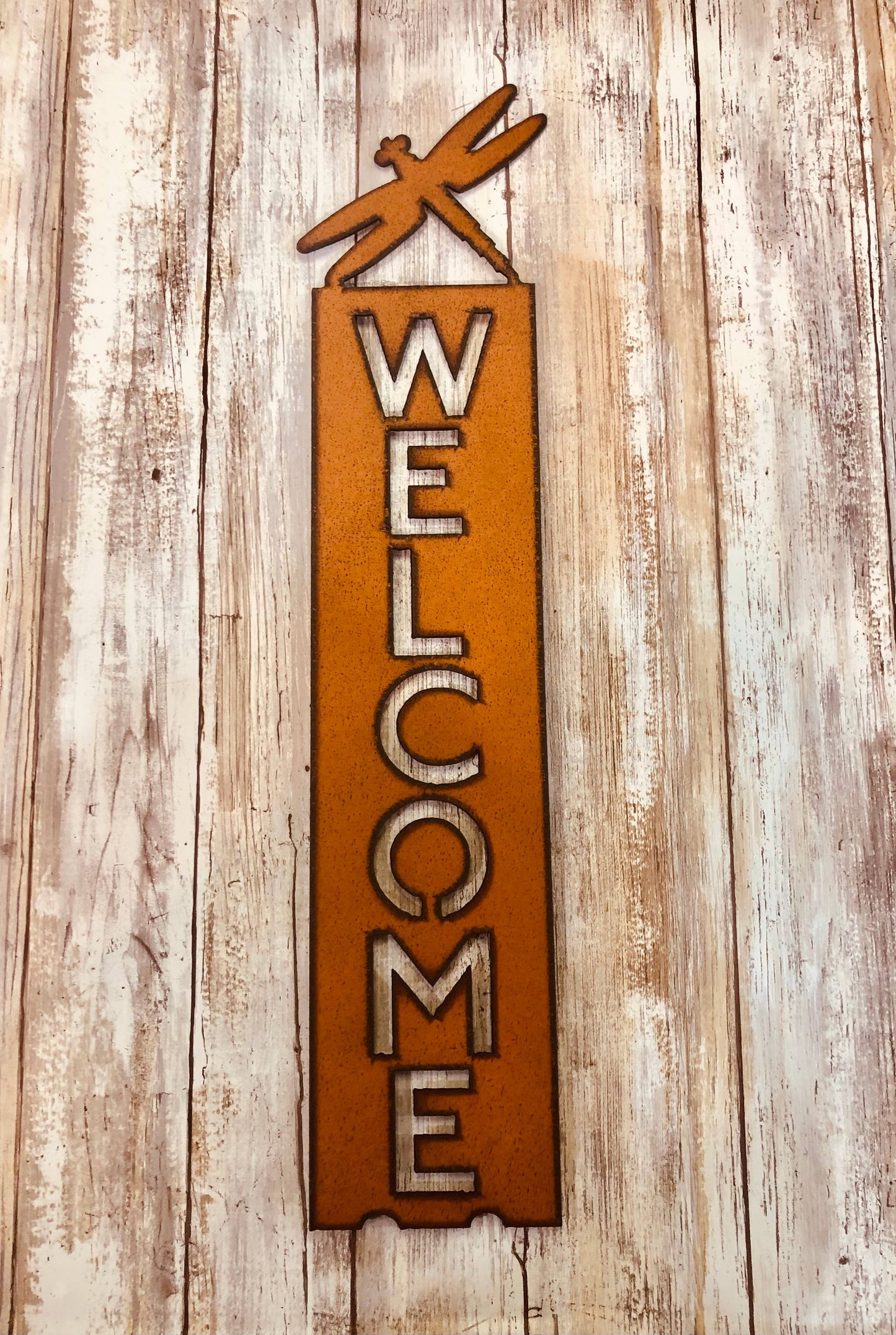 Dragonfly Vertical Welcome sign
