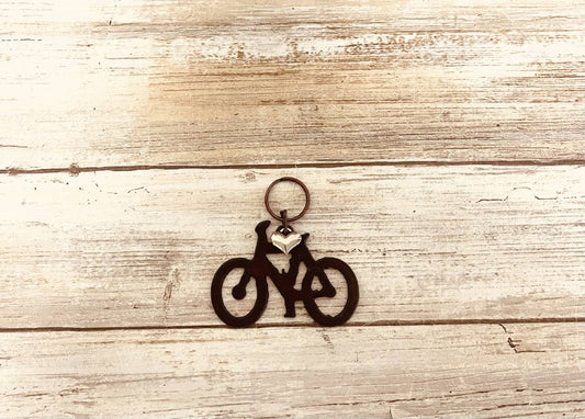 Bicycle Keychain Rustic Gift