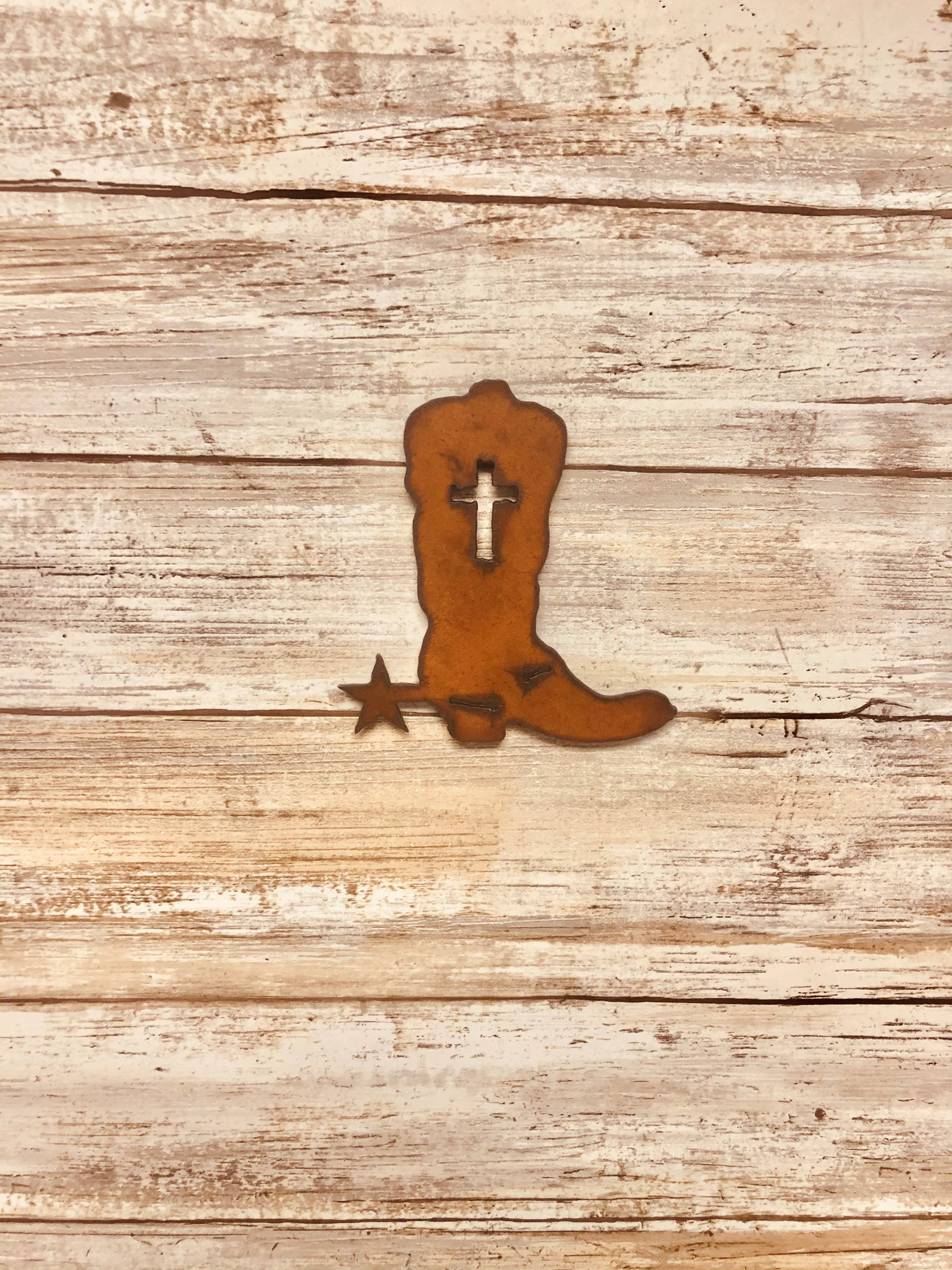 Boot with Cross Western Magnet – Universal Ironworks USA
