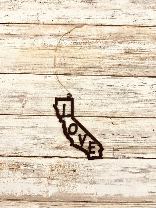 California Outline Ornament with Love Inside