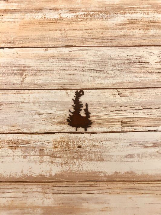 Double Pine Tree Charm Lodge Pendant