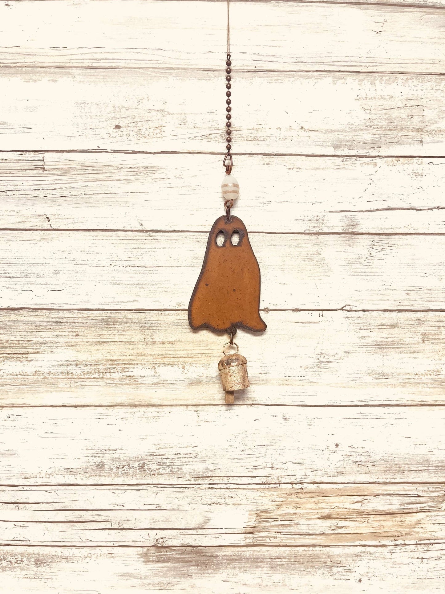 Ghost Halloween Rustic Garden Chime Bell Made In The Usa