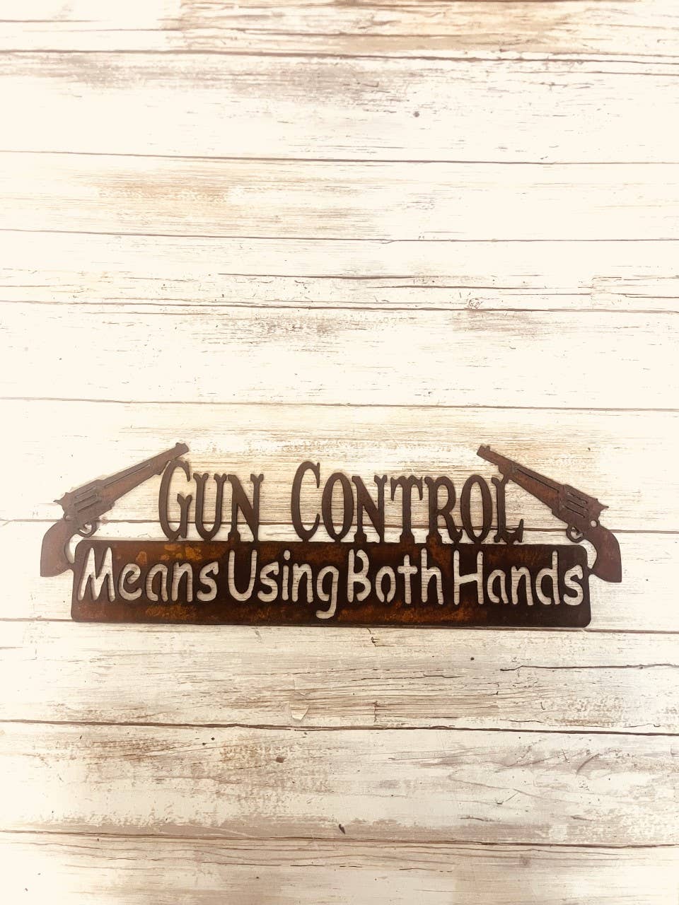 Gun Control Rustic Metal Gun Lovers Metal Sign