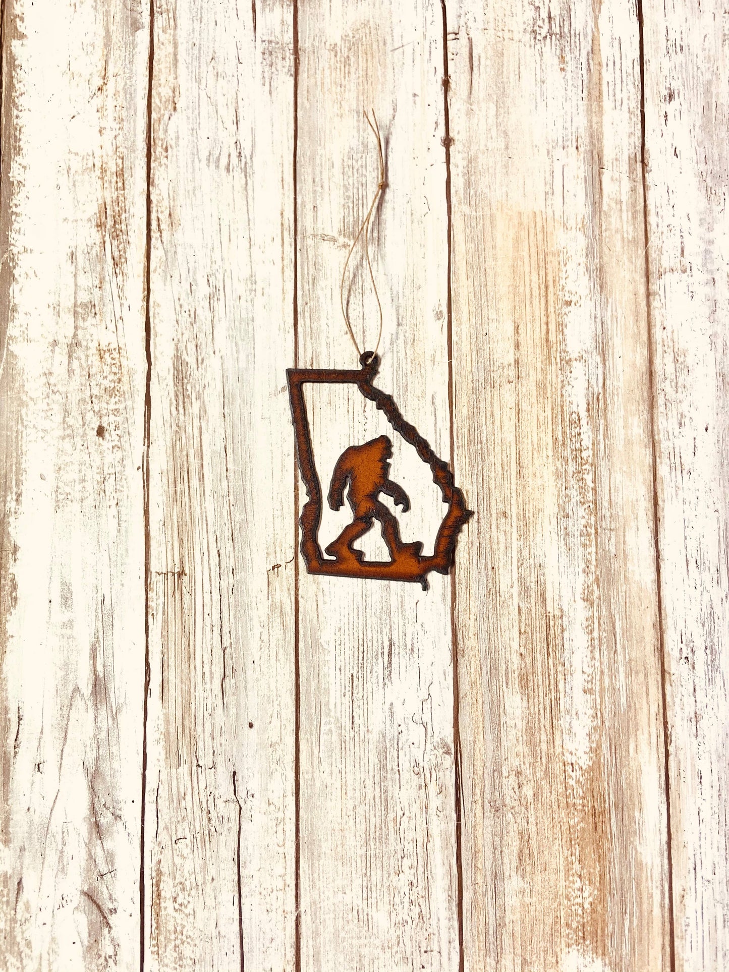 Georgia Outline Ornament with Bigfoot inside