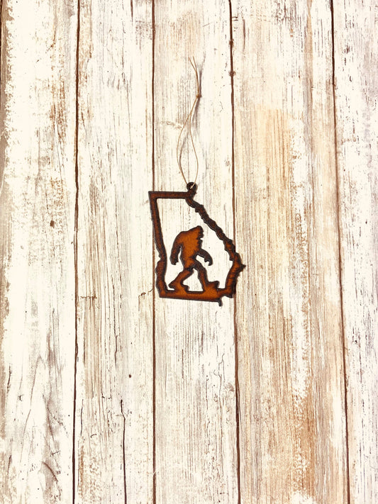 Georgia Outline Ornament with Bigfoot inside