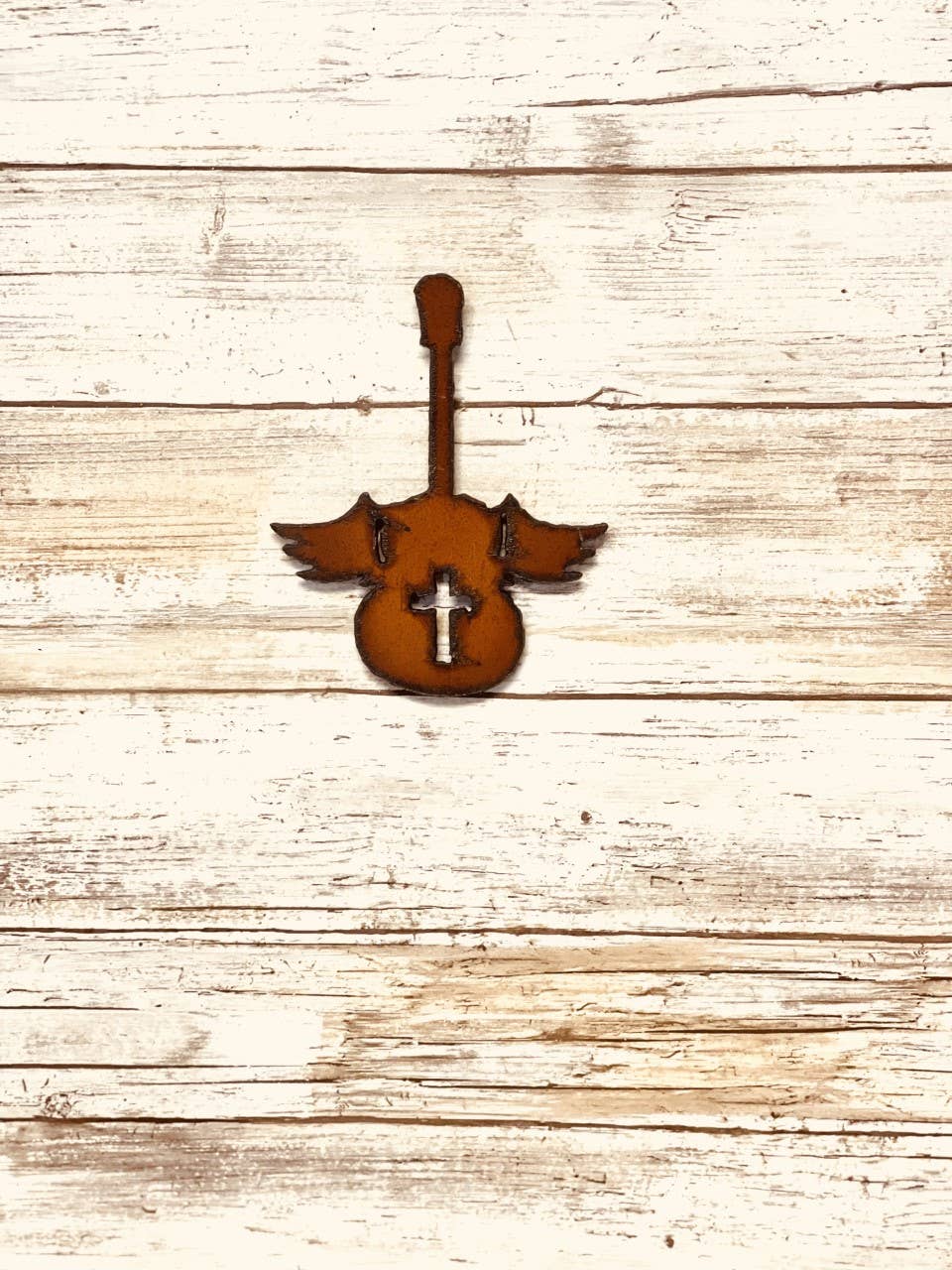 Winged Guitar With Cross Magnet