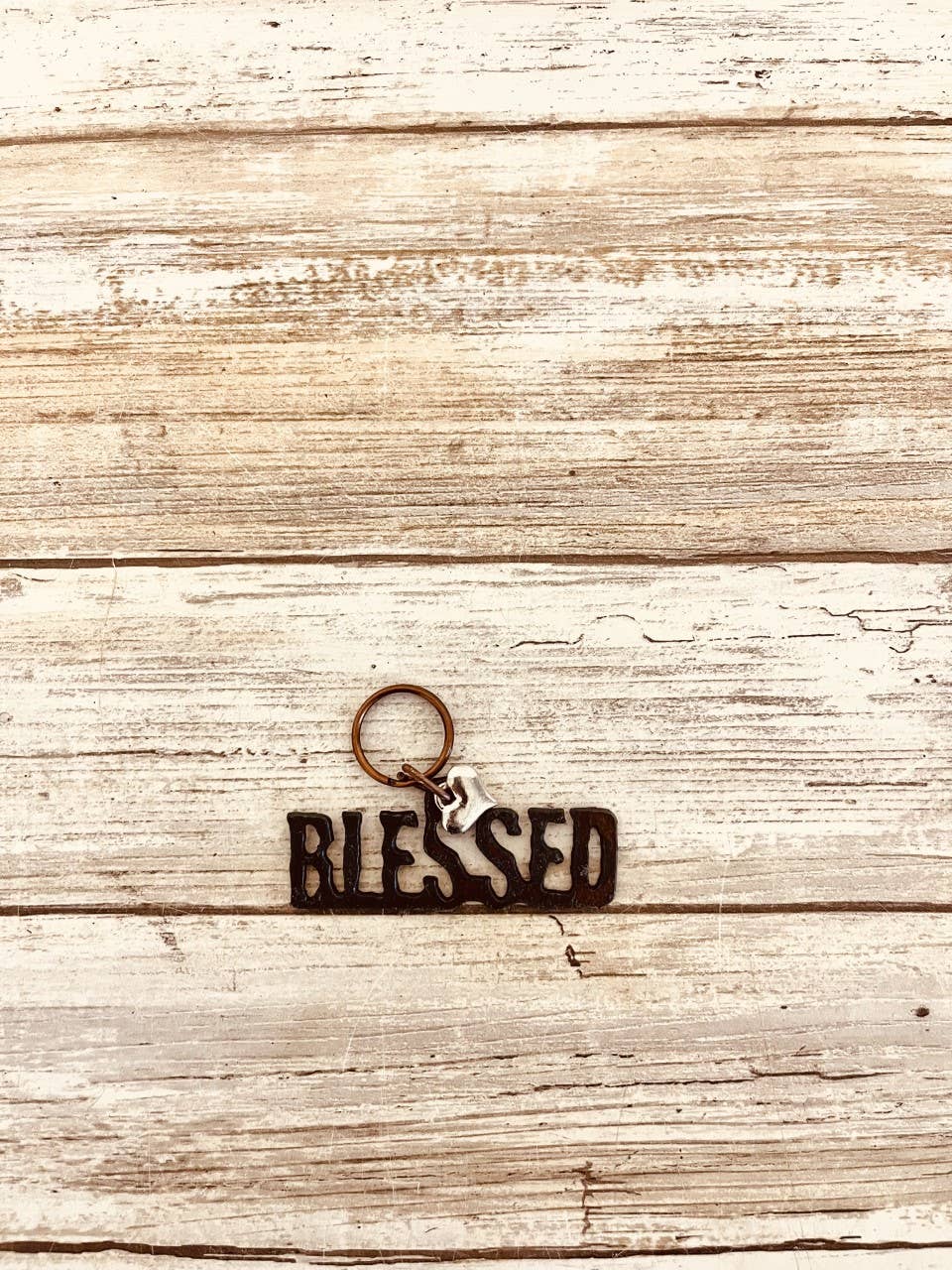 Blessed Inspirational Rustic Keychain