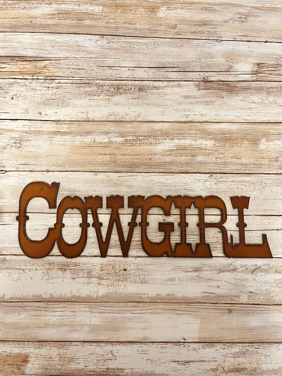 Cowgirl Western Metal Rustic Sign
