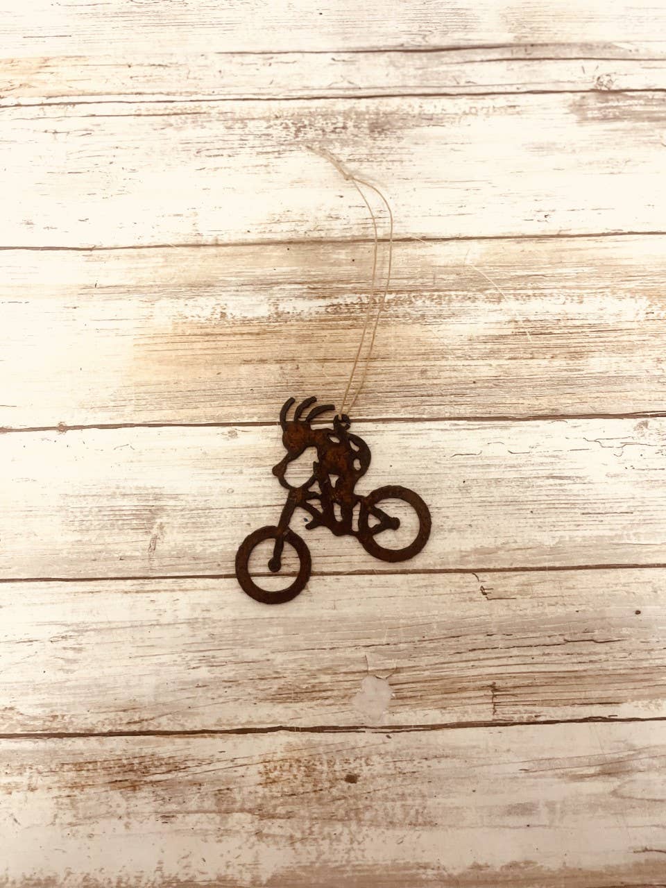 Kokopelli Mountain Biker Rustic Southwestern Desert Ornament