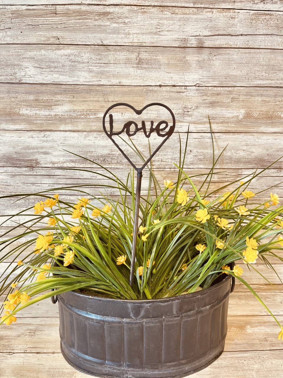 Heart Outline with Love Garden Valentine Plant Stake