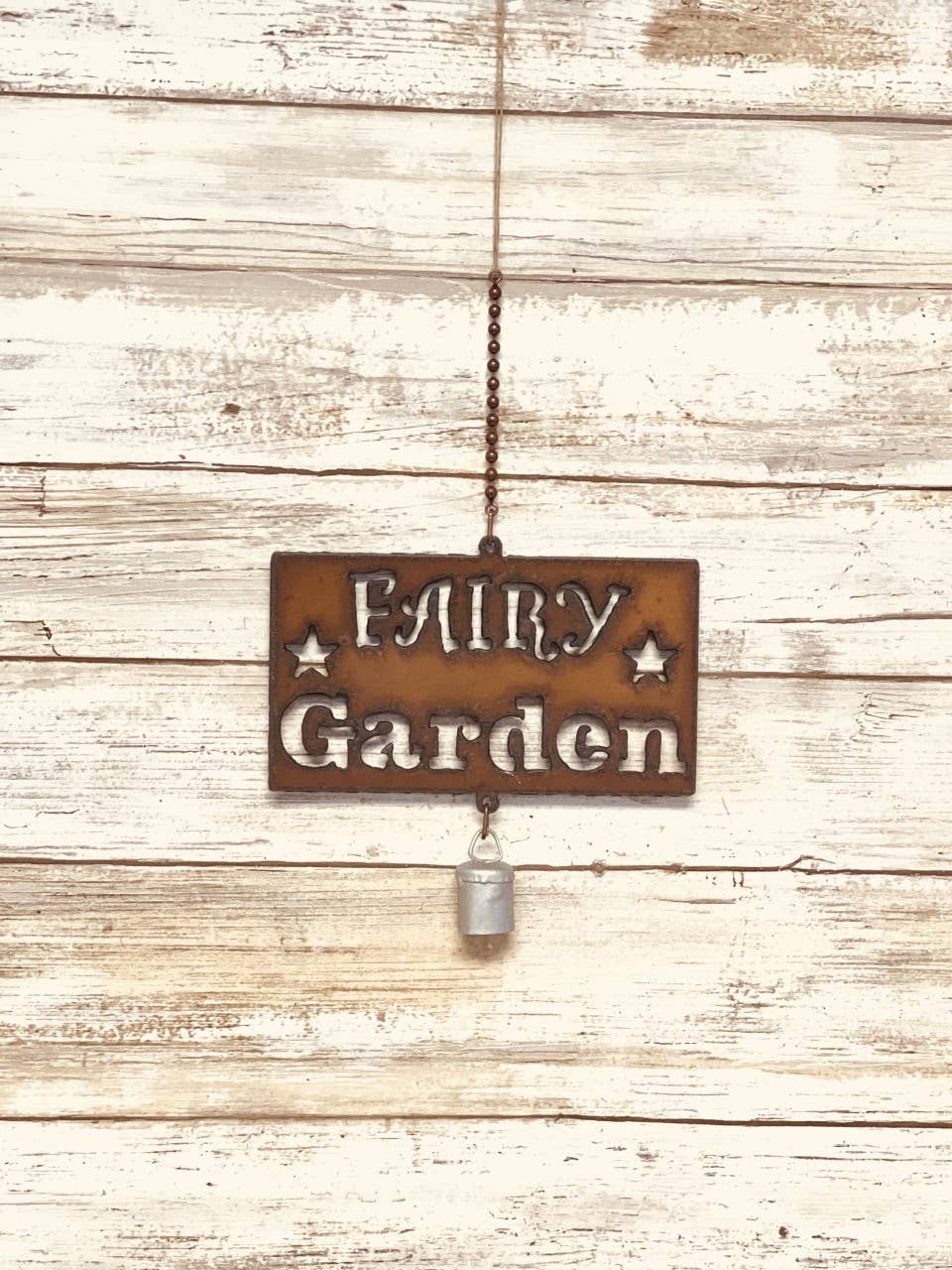 Fairy Garden Bell Rustic Metal Garden Chime