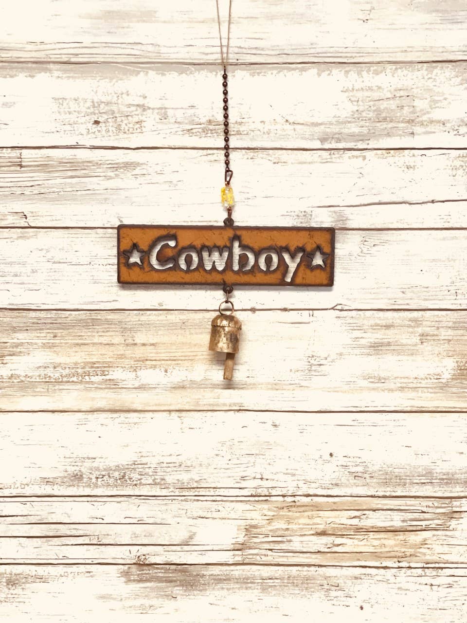 Cowboy Word Bell Western Garden Chime