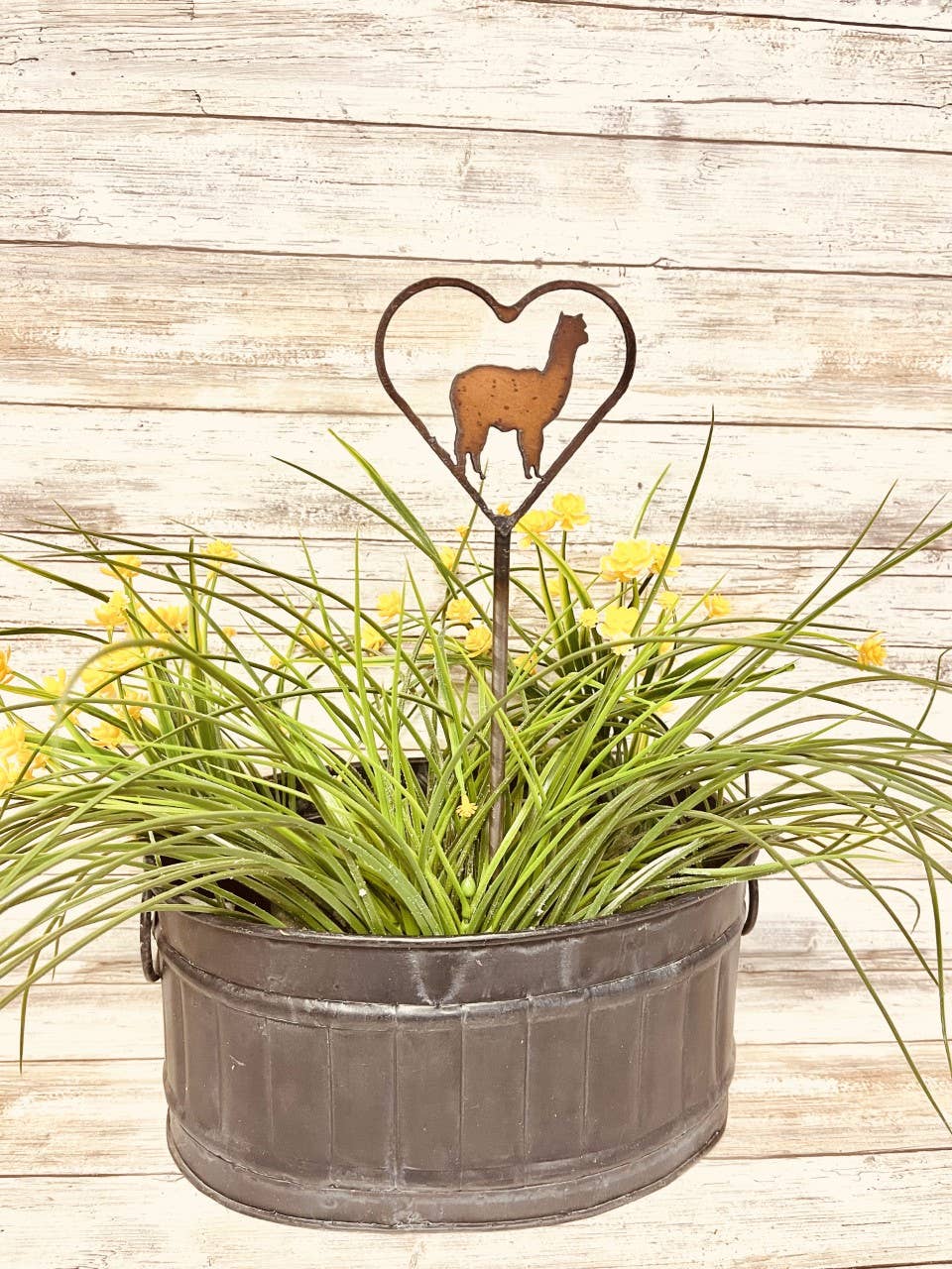 Heart Outline with Alpaca Plant Stake 4H Gift