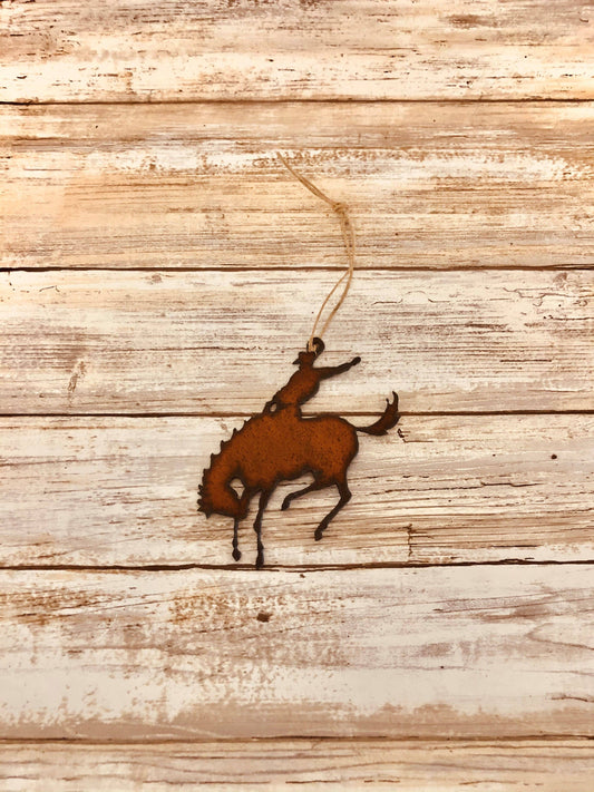 Bronc Rider Western Rodeo Rustic Ornament