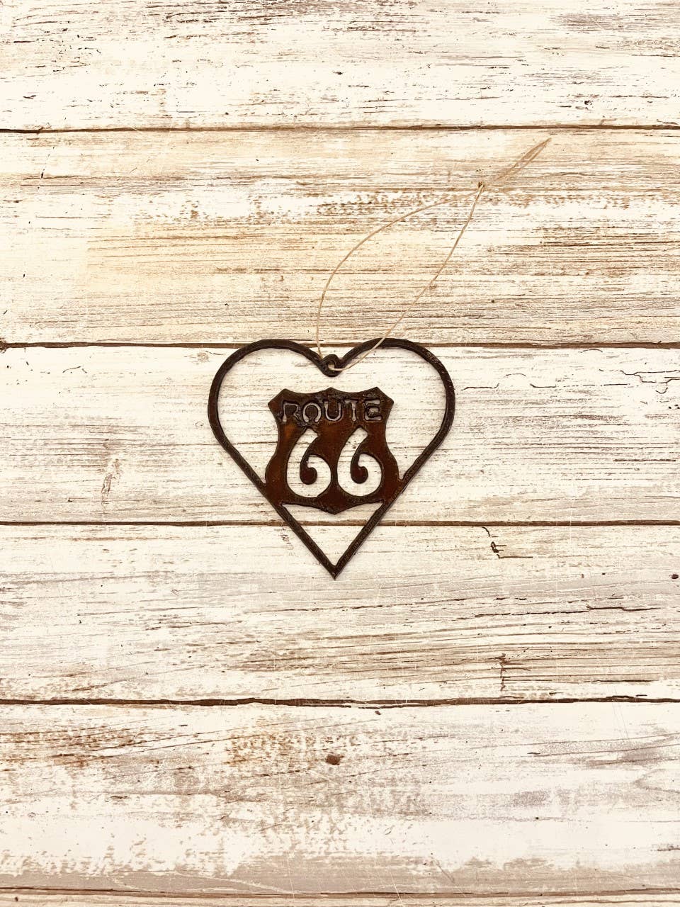 Heart Outline with Route 66 Ornament