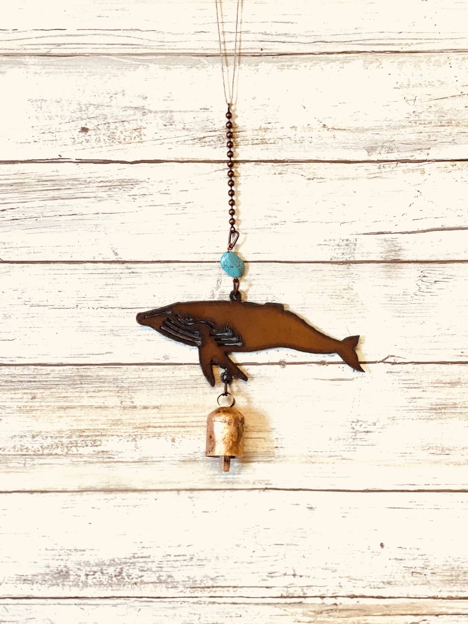 Humpback Whale Rustic Metal Sealife Alaska Garden Bell