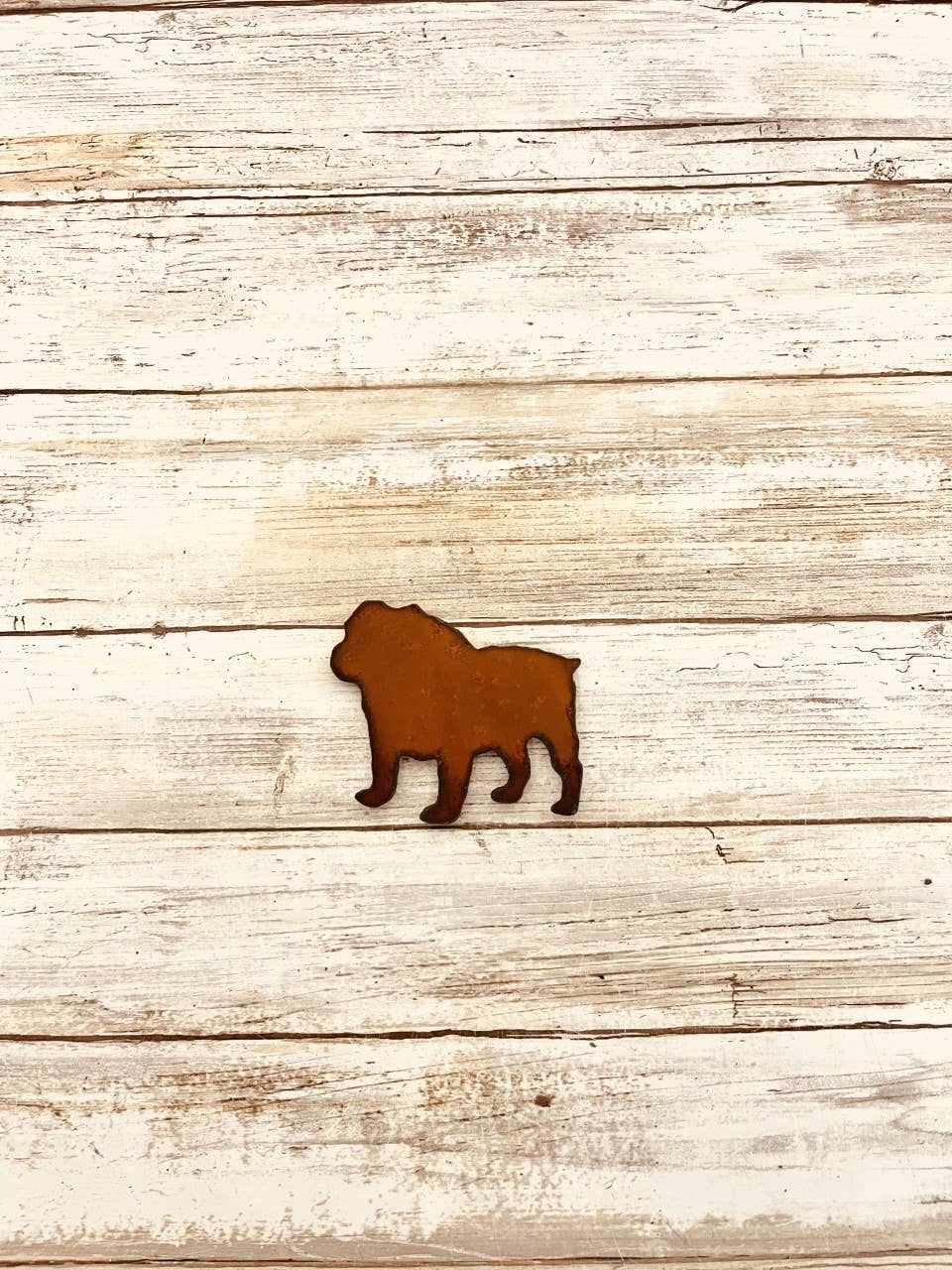 Bulldog Magnet Pet Gift Rustic Metal Mississippi Logo