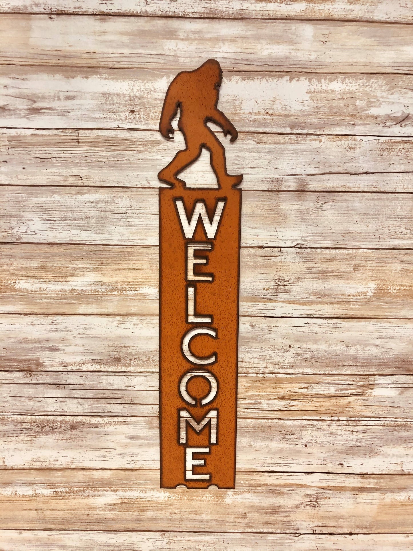 Bigfoot Yeti Sasquatch Vertical Welcome Sign