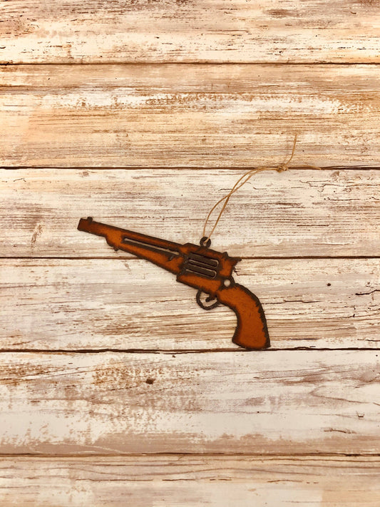 Gun Ornament Rustic Revolver