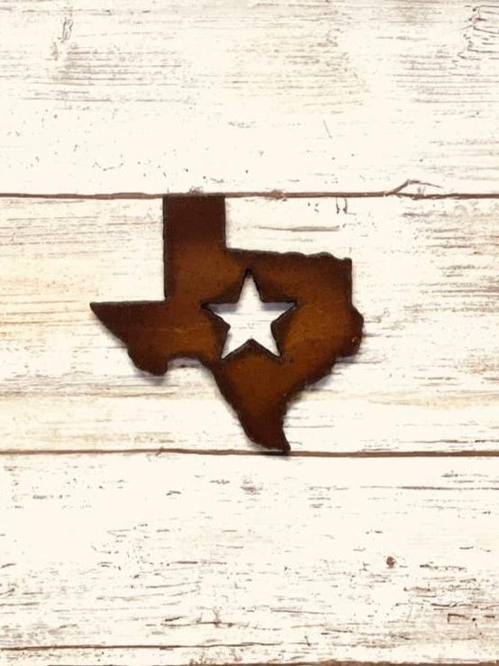 Texas State With Star Magnet