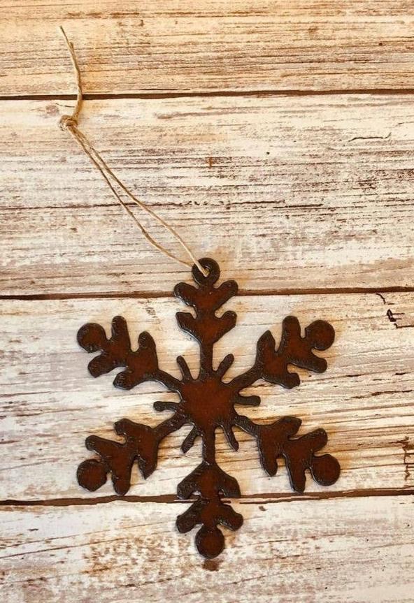 Snowflake Lodge Rustic Iron  Ornament