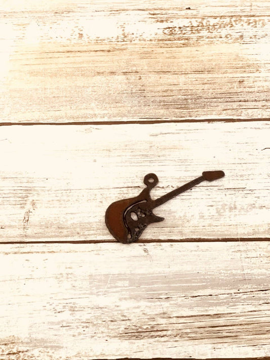 Electric Guitar Rustic Pendant Charm Nashville DIY