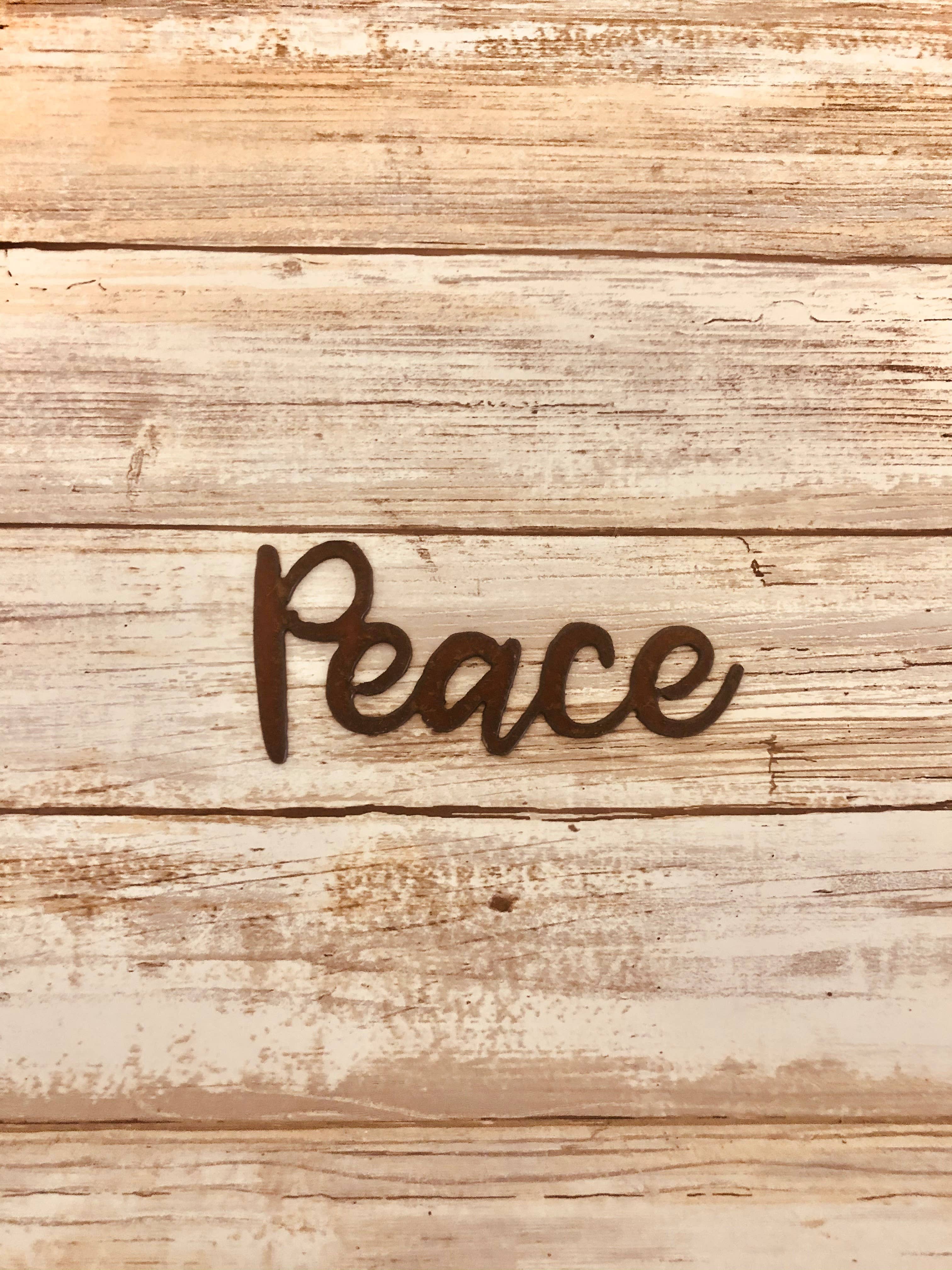 Peace Cursive word Magnet – Universal Ironworks USA