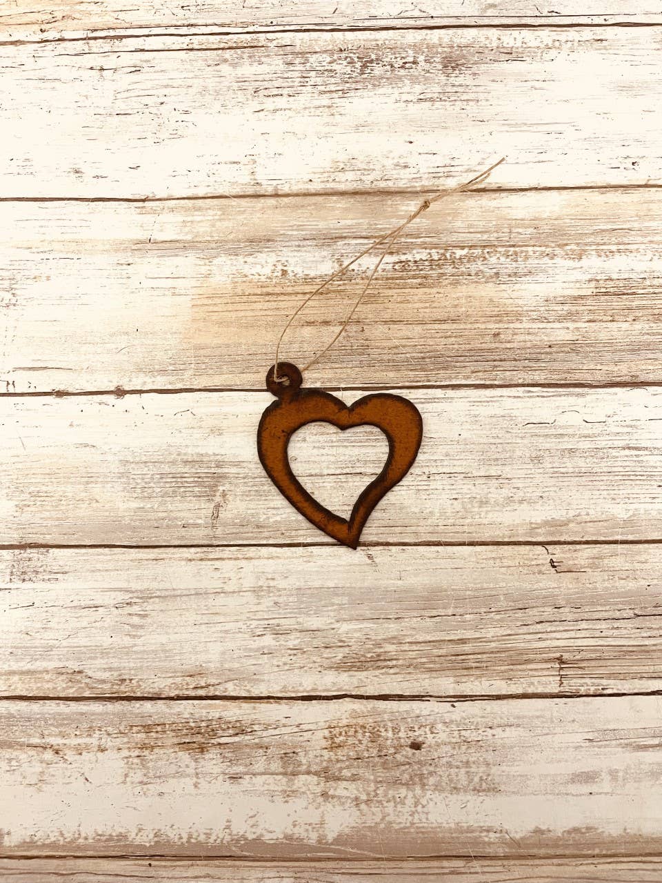 Flirty Heart Valentine Rustic Metal Ornament