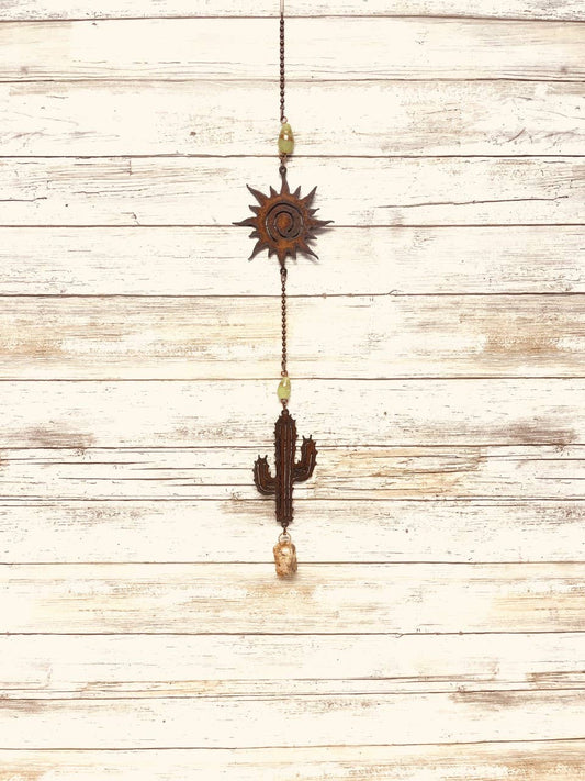 Sun and Emporium Cactus Rustic Southwestern Garden Bell Chim
