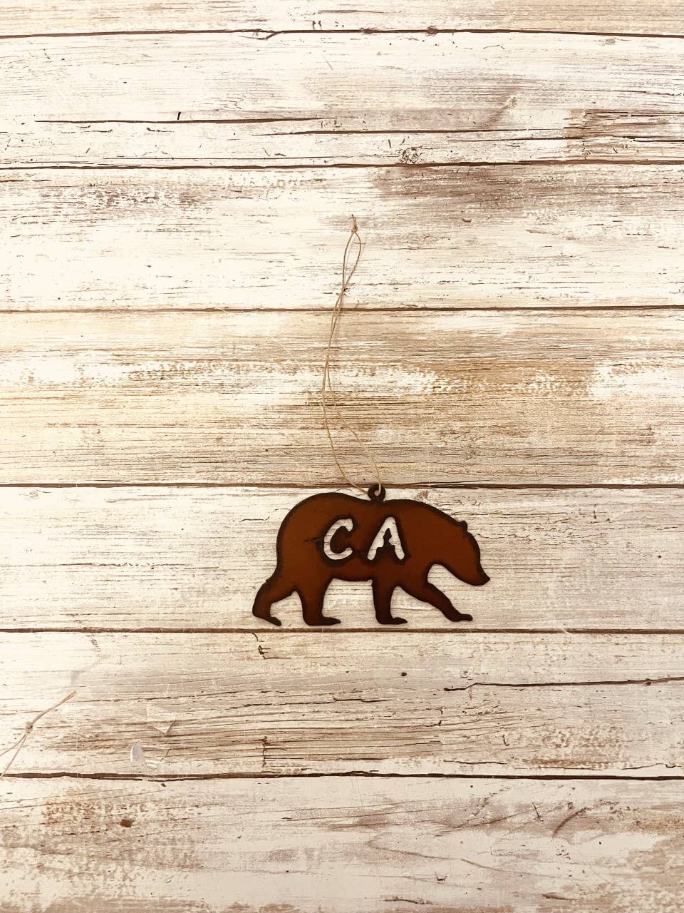 Black  Bear with CA Cutout California Bear Ornament