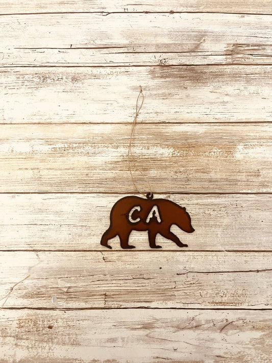 Black  Bear with CA Cutout California Bear Ornament