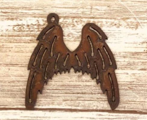 Angel Wings charm Pendant Rustic Metal